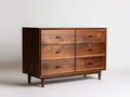 Commode - Bois - 128 x 43 x 88 cm - Noyer naturel - Style mid-century