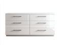 Commode - Panneau de bois - Métal - 160 x 45 x 75 cm - Blanc - Style moderne