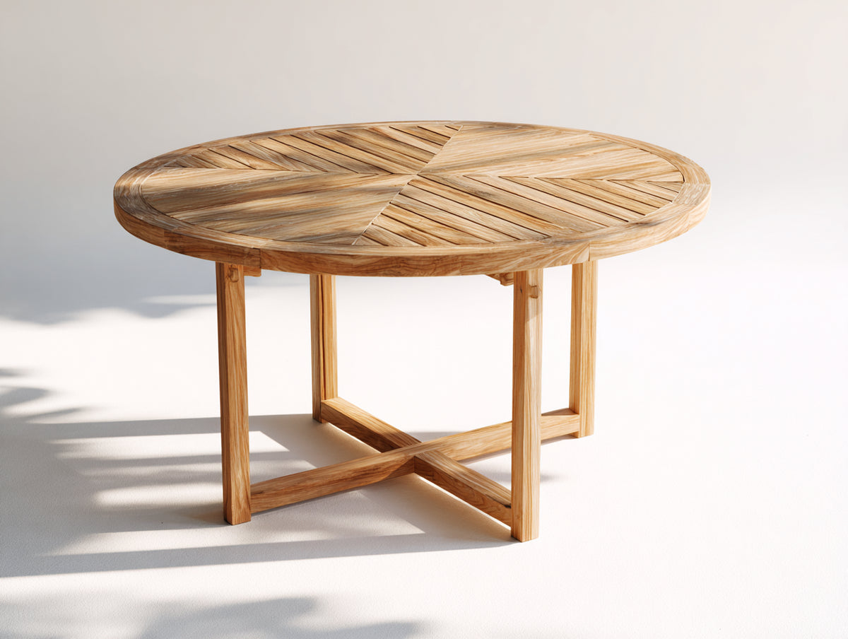 Table de jardin - Bois - 110x110x74 cm - Bois doré - Style géométrique naturel