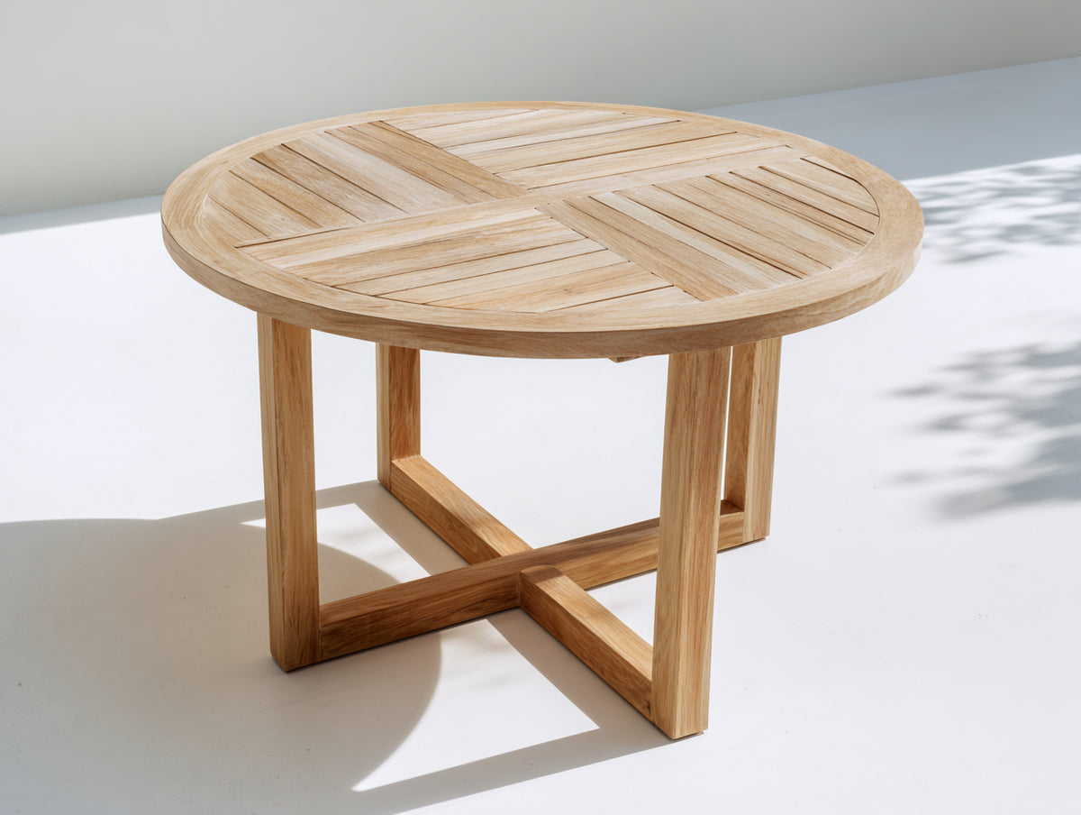 Table de jardin - Bois - 116x116x75 cm - Bois clair - Style naturel moderne