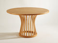 Table de jardin - Bois - 124x124x75 cm - Bois miel - Style organique contemporain