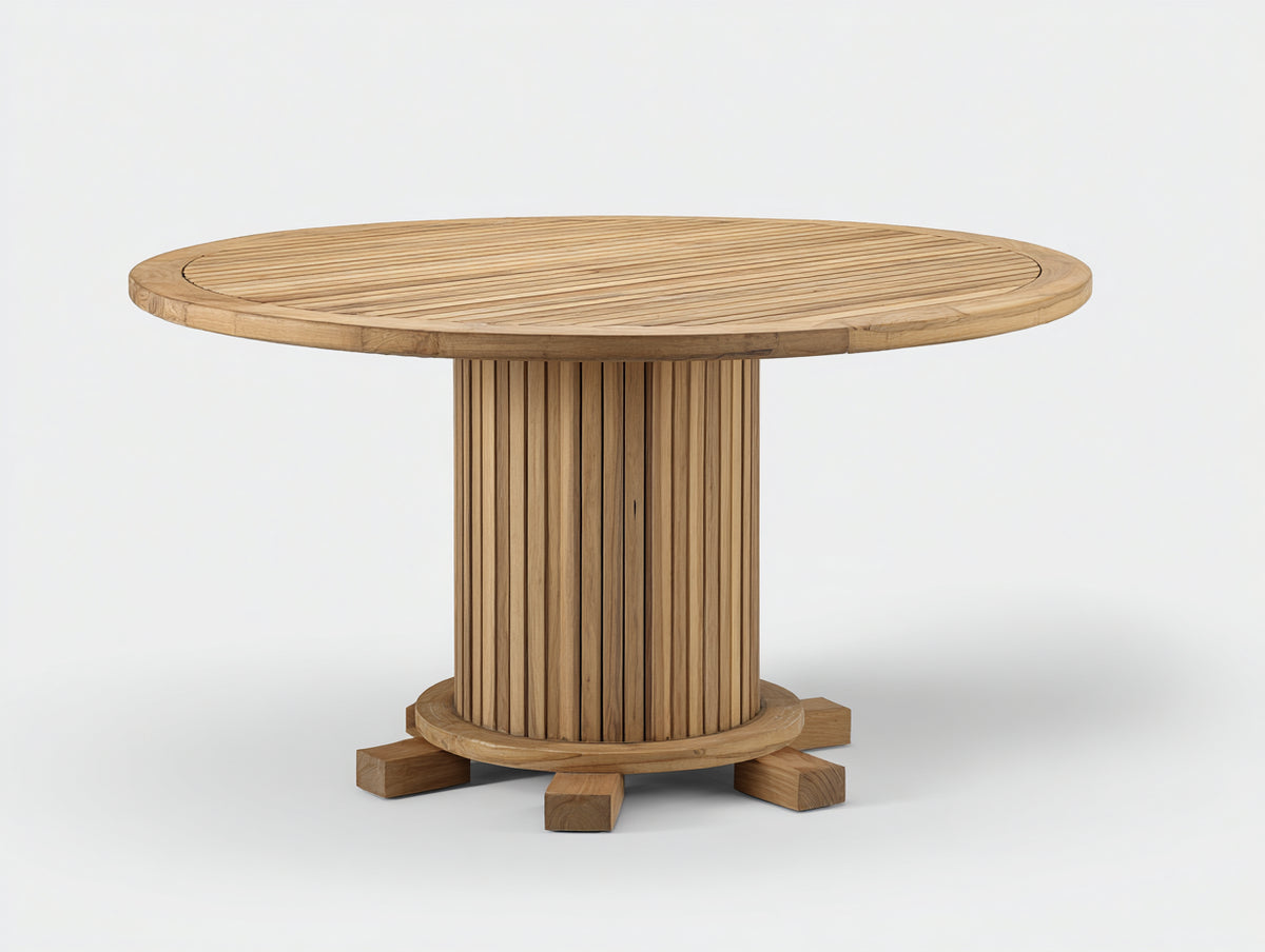 Table de jardin - Bois - 126x126x75 cm - Bois naturel - Style contemporain